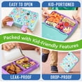 thumbnail image 6 of Bento Kids Lunch Box, 6 Compartments BPA Free Bento Box for Kids, Lunch Containers, Dishwasher Safe Back to School Snack Lunch Box, Ideal Portion Sizes on-the-Go Meal, Ages 3+,School(Green Patterne), 6 of 7