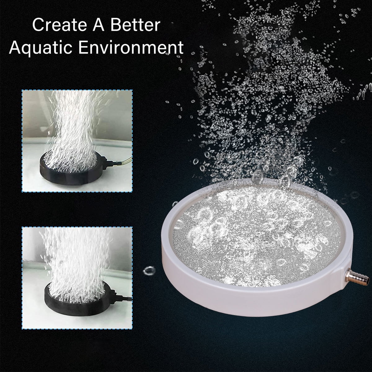 Aqua Dream Air Stone 8-Inch Disc Diffuser for Aquarium Air Pump, White