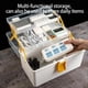 thumbnail image 1 of Caja de Aparejos Pequeña con 2 Bandejas Organizador de Hardware Caja de Almacenamiento Multiusos Portátil para Refrigerios Tornillos Tuercas Caja de Señuelos B, 1 of 5