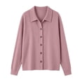 thumbnail image 6 of Women Casual Tops Women Winter Solid Color Long Sleeve Lapel Corduroy Button Front Top Pink XL, 6 of 6