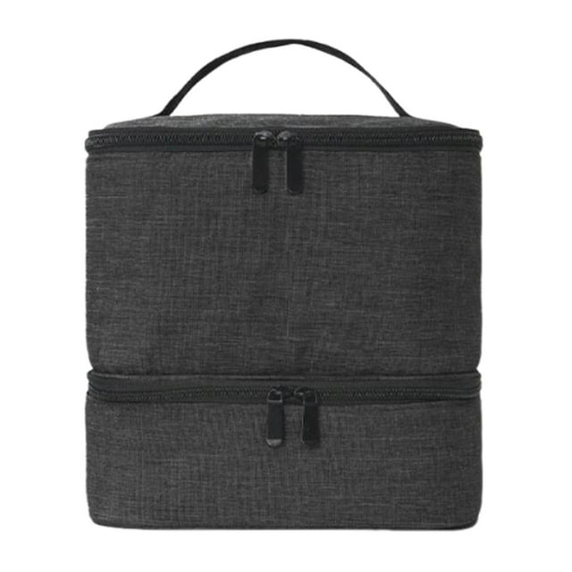 Bolsa de caja de transporte de esmalte de uñas, soporte de esmalte de uñas, doble capa, bolsa del organizador de esmalte de uñas, para la lámpara de Negro