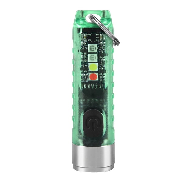 Mini linterna ajustable de 10 engranajes con luz de llavero para trabajo de camping (verde)