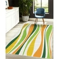 thumbnail image 4 of Vintage Decorative Rug, Retro Vibrant Stripes Funky Lines Design Patterns Abstract Print, Quality Carpet for Bedroom Dorm and Living Room, 6 Sizes, Apple Green, by Ambesonne, 4 of 4