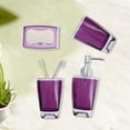 thumbnail image 3 of Unique Bargains 3 Pcs Reusable Bathroom Accessories Set Purple, 3 of 4