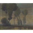 thumbnail image 2 of Ľudovít Čordák 24x20 Black Ornate Framed Double Matted Museum Art Print Titled: Landscape (1910-1920), 2 of 5
