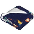 thumbnail image 4 of Bingfone Astronaut Dinosaur And Space Print Flannel Fleece Blanket Throw Blanket For Bed,Sofa,Couch,Travel,Camping(40"X30"), 4 of 9
