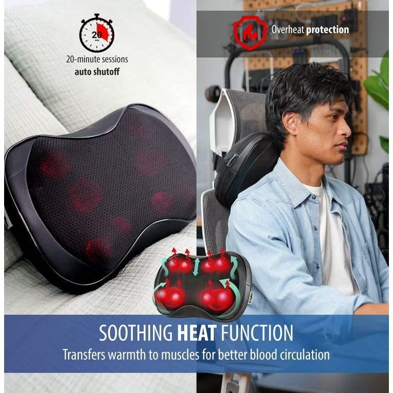 Zyllion ZMA-13 Shiatsu Back and Neck Massager Pillow with Heat