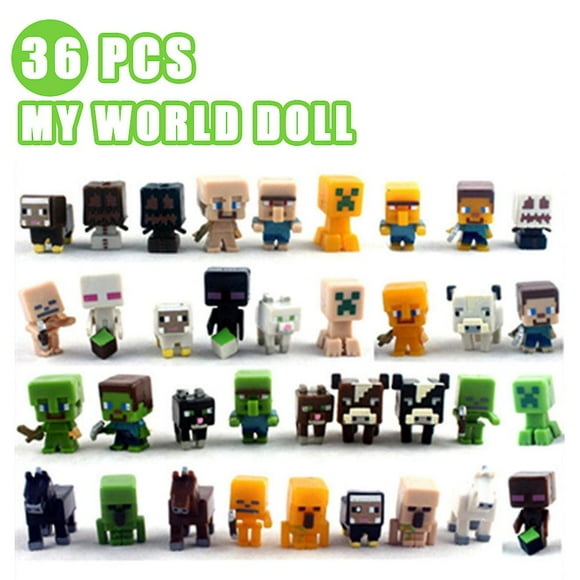 36pcs/set Minecraft Theme Mini Figures My World Model Dolls Cake Toppers Birthday Party Supplies Kids Gift