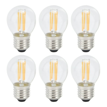 

6Pcs G45 E27 LED Light Bulb Transparent Dimmable Filament Bulbs for Chandelier Table Lamps Warm Light 4W 220V