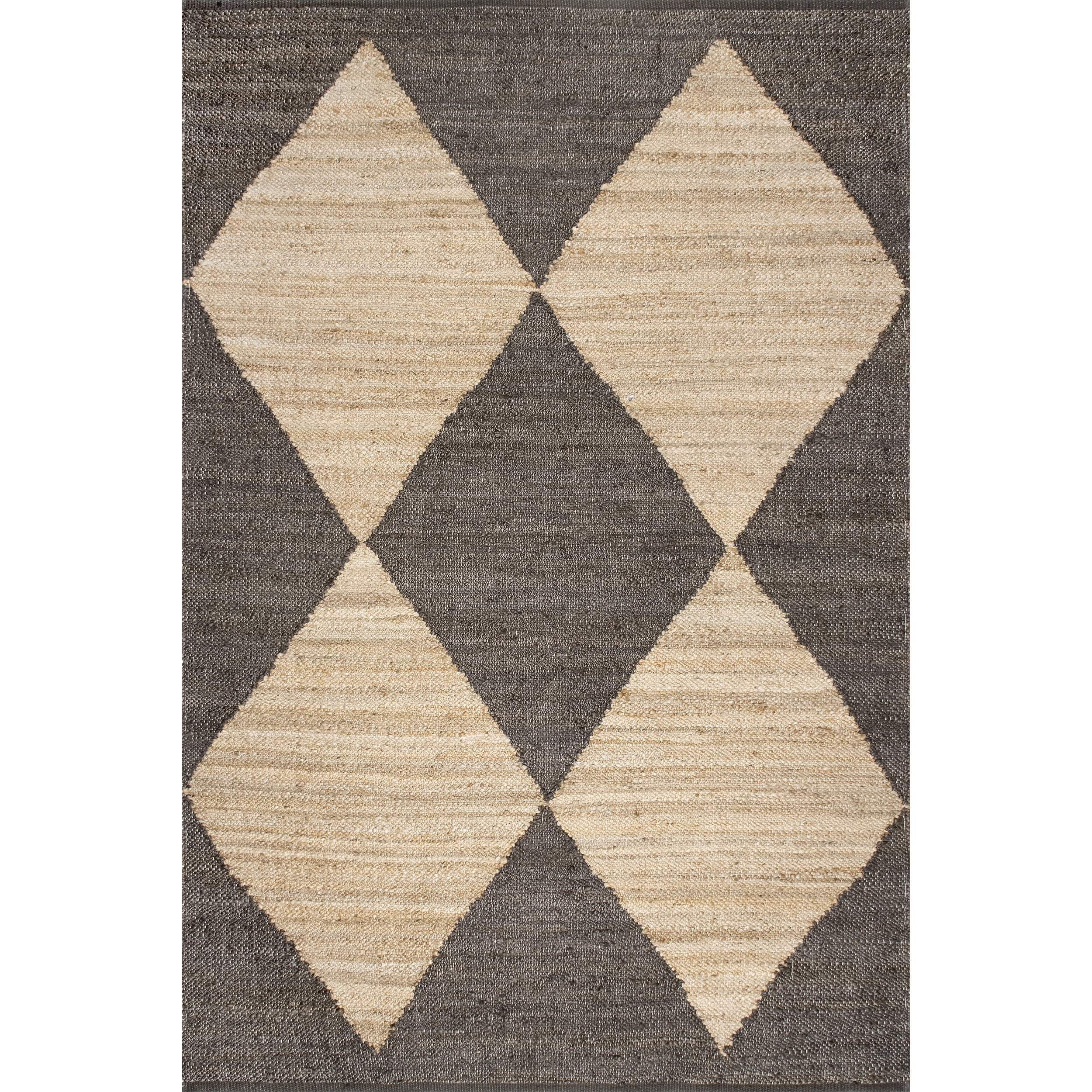 nuLOOM Pandora Diamond Jute Black 4' x 6' Geometric Area Rug