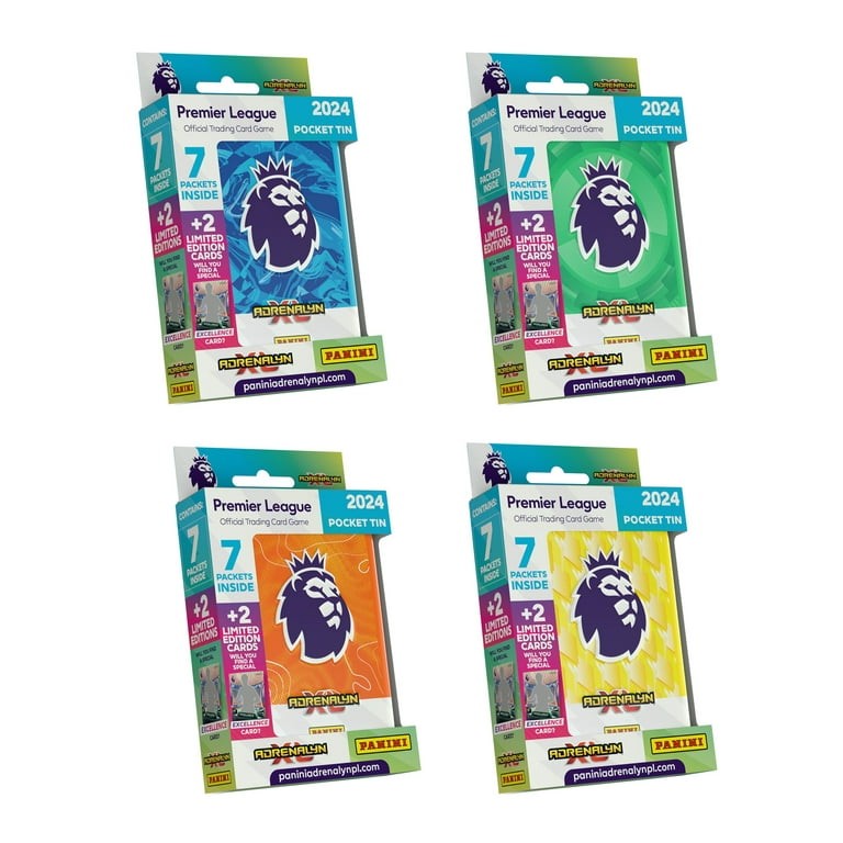 2023-24 Panini Adrenalyn XL Premier League Cards - Pocket Tin 4-Pack Set (Each 42 Cards + 2 LE)