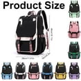 thumbnail image 2 of 1 Pack 11.41×18.11×6.3in Black Sky Blue Splicing Laptop Backpack, Waterproof Wear Resistant Nylon Daypack, Spacious Multi Pocket Bag for Notebook, Commute & Holiday Travel, 2 of 8