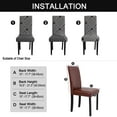 thumbnail image 6 of PiccoCasa 4Pcs Floral Dining Chair Cover Stretch Spandex Seat Protector, Gray+White+Red, 6 of 6