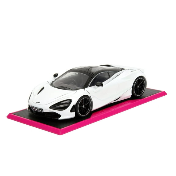 Pink Slips 1:24 W6 McLaren 720S Die-Cast Car w/Base, Toys for Kids and Adults(White)