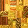 thumbnail image 1 of Ahgly Company Indoor Square Patchwork Yellow Transitional Area Rugs, 4' Square, 1 of 4