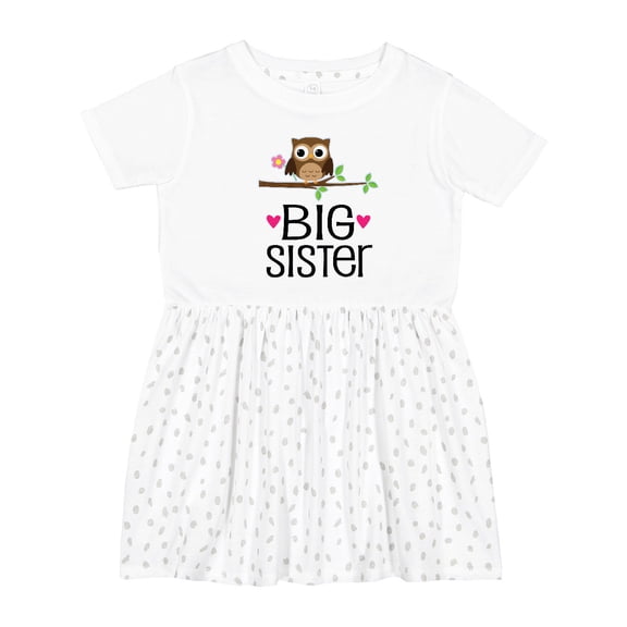 Inktastic Big Sister Announcement Owl Girls Toddler Dress