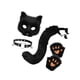 thumbnail image 4 of Conjunto de collar y cola de animal para fiestas temáticas, máscara facial de Halloween para juego de rol de graduación Negro, 4 of 8