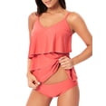 thumbnail image 6 of Women Two Piece Swimsuit Tankini Top with Briefs Layered Ruffle Beach Swimwear Tummy Control Bathing Suit, 6 of 7