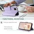 thumbnail image 3 of Cutyskin Crossbody Wallet Case for Samsung Galaxy A12, with Detachable Wrist & Shoulder Strap, Premium PU Leather Magnetic Clasp Flip Kickstand Card Slots Phone Case for Samsung Galaxy A12,Purple, 3 of 8