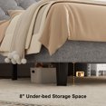 thumbnail image 3 of Virans Twin Bed Frame with 16" Deluxe Wingback & Charging Station, Upholstered Platform Bed with Button Tufted Storage Headboard,Light Gray, 3 of 9