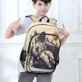 thumbnail image 6 of FORMRS Unisex School Backpack 17" Student Travel Bag with Laptop Compartment, Beige Record, 6 of 7