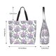 thumbnail image 5 of Disketp Violets Flowers Bolsa Tote Estampada para Mujer, Bolso de Hombro y de Mano para Compras y Viajes, 5 of 8