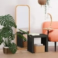 thumbnail image 2 of Bamboo Dining Bench Indoor Small Benches Entryway Shoe Rack Benchs,Outdoor Modern Wood Benches 17 Inch Bamboo Bench for Living Room Hallway Bedroom Bathroom Black Small, 2 of 7
