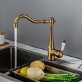 thumbnail image 2 of Vintage brass kitchen faucet, 360 swivel antique kitchen faucet, high pressure country house sink faucet, kitchen mixer faucet, 2 of 5