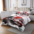 thumbnail image 3 of Erosebridal Red Sun Coverlet Set Queen, Flower Tree Bedding Set, Mount Fuji Room Decor 3-Piece, 3 of 5