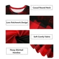 thumbnail image 5 of CASSIE LIZ Womens Plus Size Tops 2X Long Sleeve Shirts Fall Crew Neck Black Red Plaid Sweatshirts Fashion Lace Loose Fit Tunics Winter Blouses Casual Pullovers 2XL 18W 20W, 5 of 5
