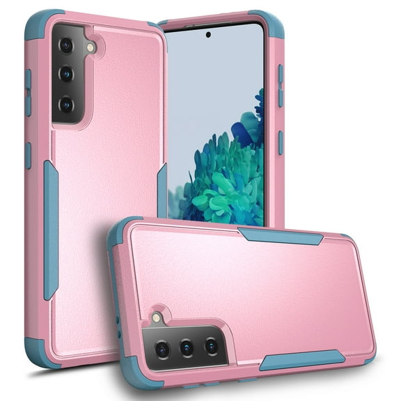 Galaxy S22 SM-S901 Case , [ Pink   Teal ] Shockproof Heavy Duty Armor Protective Phone Cases Hard Rugged Bumper Cover for Samsung Galaxy S22 SM-S901