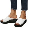 thumbnail image 3 of NOKIO Women's Nonslip Shoes Retro Solid Color Spring And Summer Simple Slip On Wedge Sandals Comfortable Soft Soled Shoes, 3 of 9