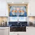 thumbnail image 5 of Yayeee Kitchen Curtains Tier Pair Light Filtering 27"x24" Rod Pocket Short Cafe Window Panel, Blue Goldfish, 5 of 7