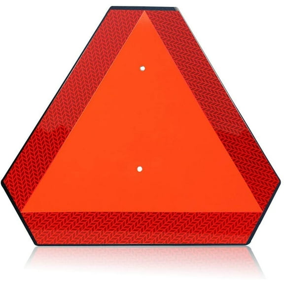 Slow Moving Vehicle Safety Sign,Slow Moving Vehicle Triangle Sign,Plastic 14"x16" Engineering Grade Reflective for Golf Cart (Plastic)