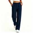thumbnail image 5 of Women's Baggy Sweatpants Sports for Women Elastic Waist Loose Fit Solid Color Casual Lounge Home Everyday Pants with Pockets, 5 of 7