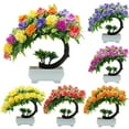 thumbnail image 2 of 1Pc Artificial Flowers, Artificial Plants Artificial Flowers Bonsai,Artificial Hydrangea Flowers in Ceramic Vase Mini Potted Plant for Wedding Home Party Office Table Decor, 2 of 8