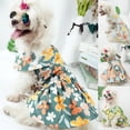 thumbnail image 2 of Dog Dress, Summer Fashion Flower Pattern Soft Skin Friendly Cotton Breathable Turn-down Collar Sleeveless Casual Skirt Clothes for Puppy Kitten Dogs Cats, 2 of 8
