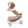 thumbnail image 2 of Luxury Giftware by Jere Pewter Bejeweled Crystals Gold-tone Enameled MAC English Bulldog Trinket Box with Matching 18 Inch Necklace QBJ4072, 2 of 8