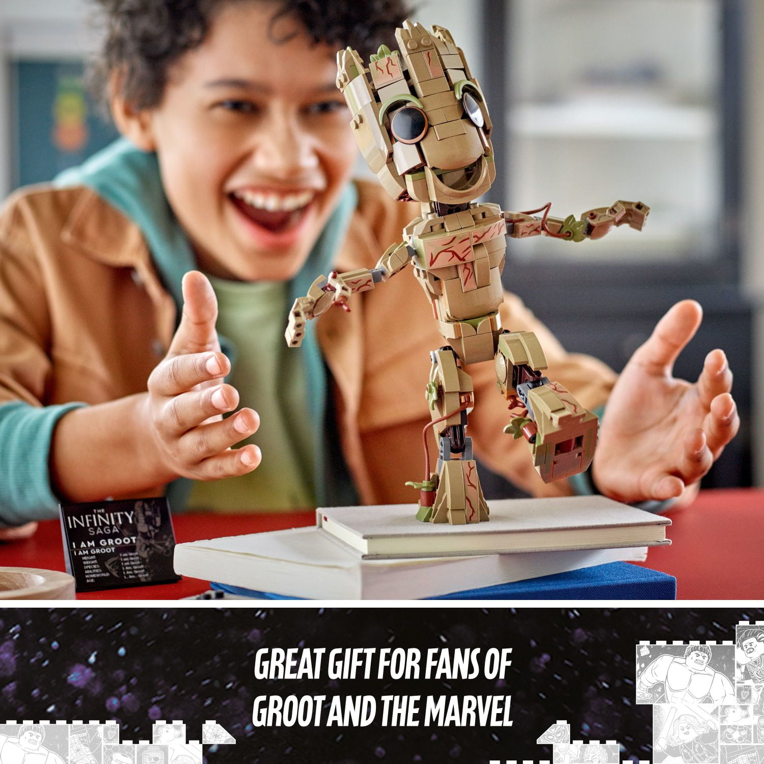 LEGO Marvel I Am Groot Building Toy, Collectible Baby Groot Toy Figure, Birthday Gift Idea, 76217