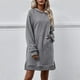 thumbnail image 1 of Vestido con abertura lateral y capucha, ajuste holgado, traje diario con hombros caídos para mujer Ygjytge Gris T M para Mujer, 1 of 5