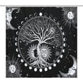 thumbnail image 2 of Black and White World Tree Shower Curtain Sun Moon Starry Sky Boho Shower Curtain Set for Bathroom Tarot Modern Farmhouse Fabric Waterproof Aesthetic Bathroom Decor with 12 Hooks 72x72in, 2 of 6