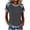 Black#6, variant on Women's Plus Size Floral Print Waffle Knit Short Sleeve Blouse Denim Trim Casual Blouse Blended Fabric Breathable Soft Daily Wear (Sizes S - 3XL)