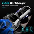 thumbnail image 2 of Car Charger Portable 3 USB Ports QC 3.0 Fast Charger For Mobile Phones, 2 of 5