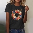 thumbnail image 4 of Women's T Shirts 4th of July Patriotic Shirts for Women American Flag Shirt Cute Graphic Tees Casual Summer T-Shirts Crew Neck Short Sleeve Tops New Black XL, 4 of 7