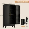 thumbnail image 3 of 51" H Metal Kitchen Pantry Storage Cabinet, Freestanding Tall Cupboard Storage Cabinet with Doors and Adjustable Shelves，Large Stand Up Food Cupboard for Living Room，Dinning Room(Black), 3 of 7