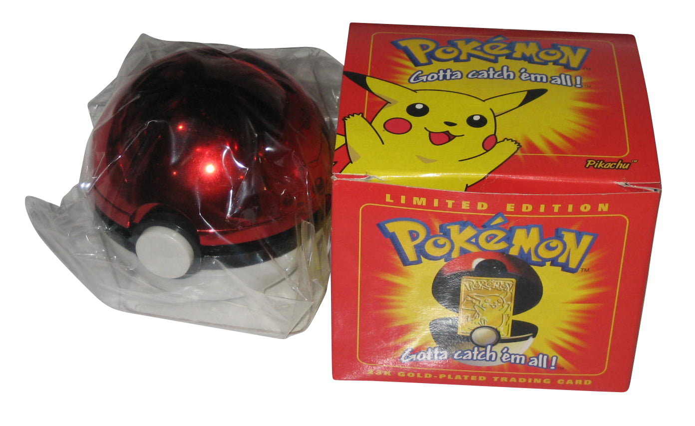 Pokemon Limited Edition 23k Gold Plated Pikachu Trading Card W Pokeball Toy Red Box Walmart Com Walmart Com