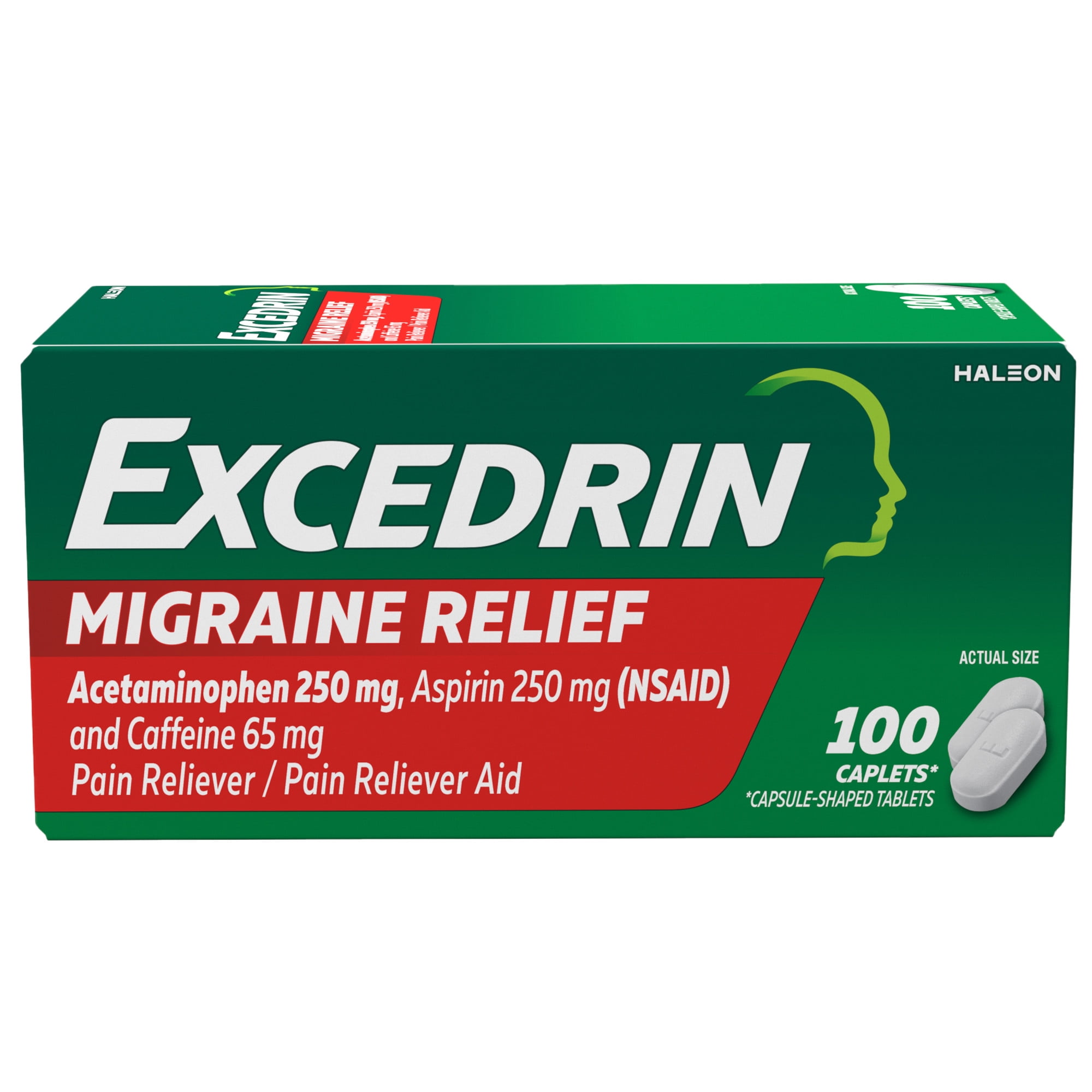 Excedrin Migraine Caplets for Migraine Headache Relief - 100 Count + Excedrin Migraine Medicine Caplets for Migraine Headache Relief, 24 Count