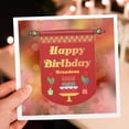 thumbnail image 7 of 3drose, Happy Birthday Grandson Banner, Cake with Gifts and Balloons, 6 Greeting Cards with Envelopes, 7 of 7