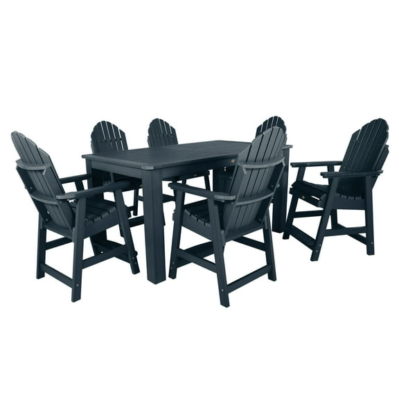 Highwood 7-pc Hamilton Dining Set - 42" x 72" Rectangle Table, Counter Height, Outdoor, Eco-friendly, Synthetic Wood
