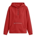 thumbnail image 7 of SYwaren Henley Hoodie for Women Oversized Long Sleeve Button Pullover Casual Sweatshirt Tops, 7 of 7